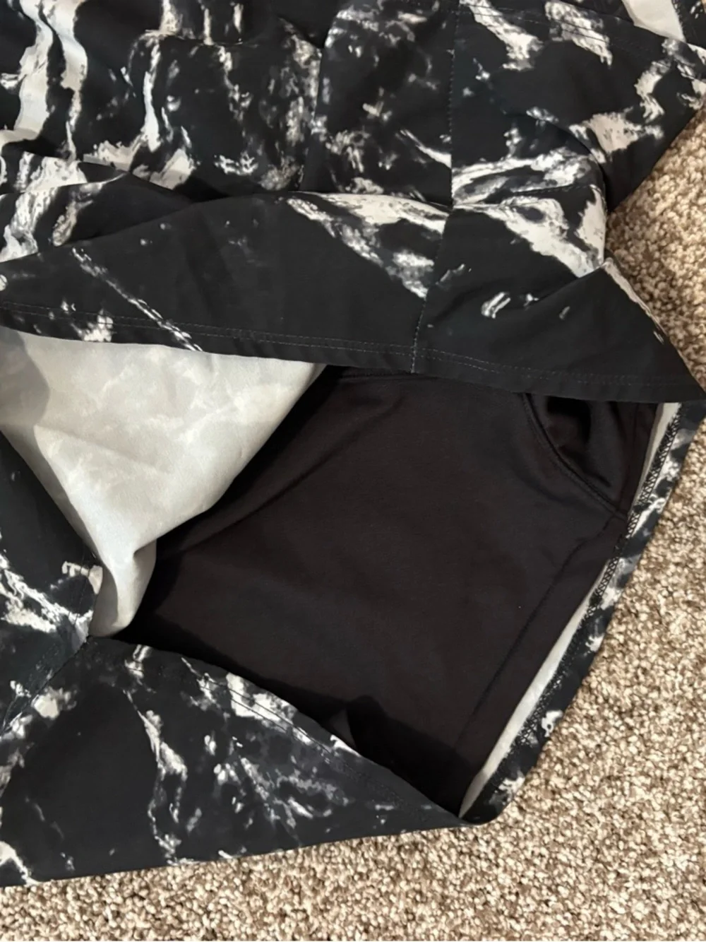 Avia Black and White Marble Athletic Shorts - Picture 6 of 6